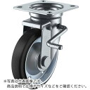 【SALE価格】ユーエイ プレート式 自在 キャスター ゴム 車輪径75mm ストッパー付き Jタイプ JB(R)型 取付寸法63×63 ( WJB-75R ) (株)ユーエイ キャスター事業部