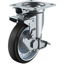 【SALE価格】ユーエイ プレート式 自在 キャスター ゴム 車輪径150mm 旋回固定・ストッパー付き Jタイプ JK-S型 取付寸法94×94(87×87) ( WJK-150S ) (株)ユーエイ キャスター事業部