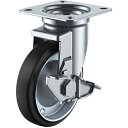 【SALE価格】ユーエイ プレート式 自在 キャスター ゴム 車輪径150mm ストッパー付き Jタイプ J-S型 取付寸法94×94(87×87) ( WJ-150S ) (株)ユーエイ キャスター事業部