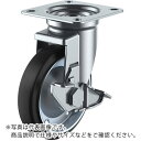 【SALE価格】ユーエイ プレート式 自在 キャスター ゴム 車輪径75mm ストッパー付き Jタイプ J-S型 取付寸法63×63 ( WJ-75S ) (株)ユーエイ キャスター事業部