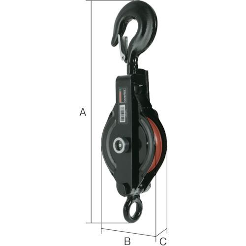 TRUSCO 強力型滑車一車スナッチ フック型75mm ( TSB0751 ) トラスコ中山(株)