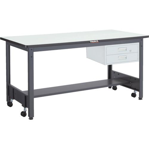 TRUSCO 中荷重作業台(500kg)CFW型 1800X750XH740 2段引出付 ダークグレー色 ( CFWP-1875F2 ) トラスコ中山(株)
