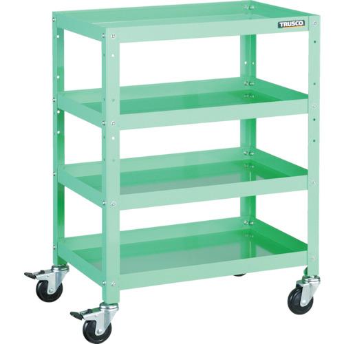 TRUSCO ツールワゴン ラビットワゴン 600X400 ゴム車輪 ヤンググリーン ( RBW-864 YG ) トラスコ中山(株)