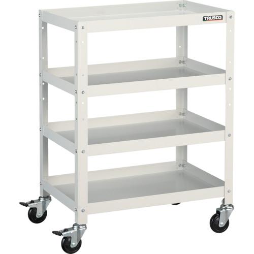 TRUSCO ツールワゴン ラビットワゴン 600X400 ゴム車輪 ホワイト ( RBW-864 W ) トラスコ中山(株)