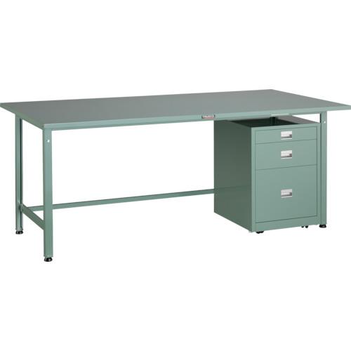 TRUSCO 軽荷重作業台(300kg)AE型 1800X900XH740 3段キャビネット付 グリーン色 ( SAE-1809UDC111 ) トラスコ中山(株)