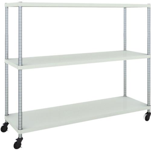 【SALE価格】TRUSCO スチールラック フェニックスラック 1500X450 3段 U車輪付 W色 抗菌粉体塗装 ( PER-4543-U125-W ) トラスコ中山(株)