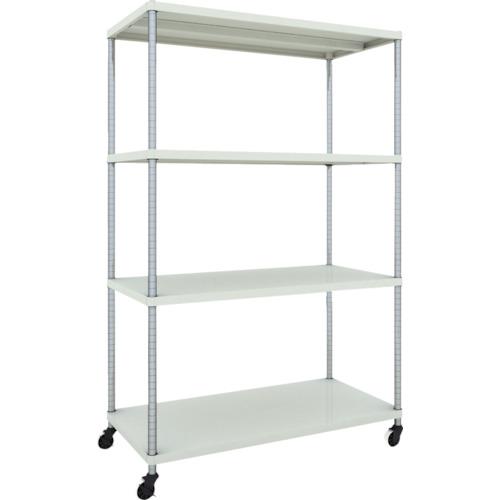 TRUSCO スチールラック フェニックスラック 1200X600 4段 U車輪付 W色 抗菌粉体塗装 ( PER-6464-U125-W ) トラスコ中山(株)