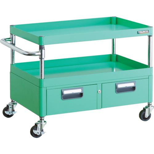 TRUSCO ツールワゴン フェニックスワゴン 省音 750X500XH600 2列引出付 ヤンググリーン ( PEW-672W-YG ) トラスコ中山(株)