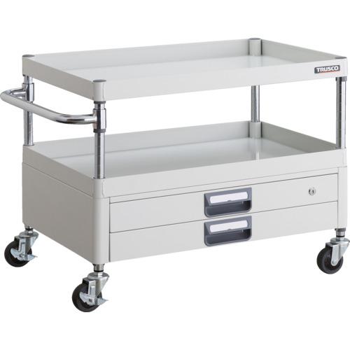 TRUSCO ツールワゴン フェニックスワゴン 省音 750X500XH600 2段引出付 ホワイト ( PEW-672X-W ) トラスコ中山(株)