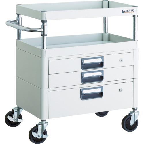 TRUSCO ツールワゴン フェニックスワゴン 省音 600X400XH740 引出付 ホワイト ( PEW-762VX-W ) トラスコ中山(株)