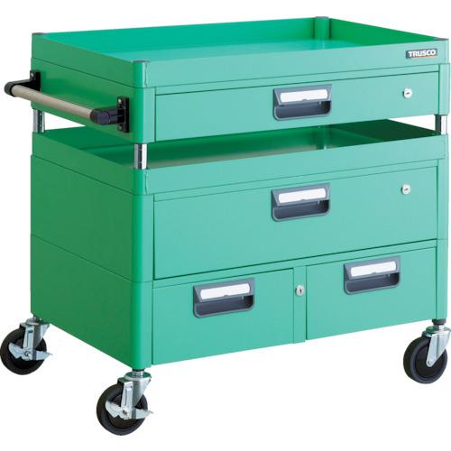 TRUSCO ツールワゴン フェニックスワゴン 抗菌 省音 750X500XH740 引出付 ヤンググリーン ( PEW-772VWZ-YG ) トラスコ中山(株)