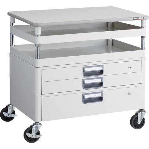 TRUSCO ツールワゴン フェニックスワゴン 抗菌 省音 750X500XH740 引出 天板付 ホワイト ( PEW-772VXT-W ) トラスコ中山(株)