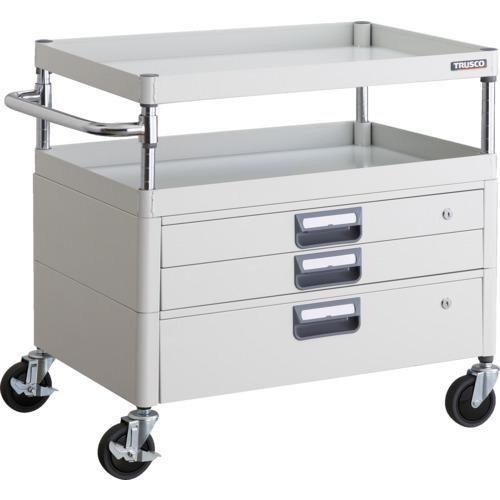 TRUSCO ツールワゴン フェニックスワゴン 省音 750X500XH740 引出付 ホワイト ( PEW-772VX-W ) トラスコ中山(株)