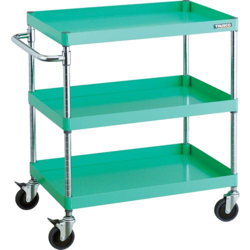 TRUSCO ツールワゴン フェニックスワゴン 省音 750X500XH880 3段 ヤンググリーン ( PEW-973C-YG ) トラスコ中山(株)