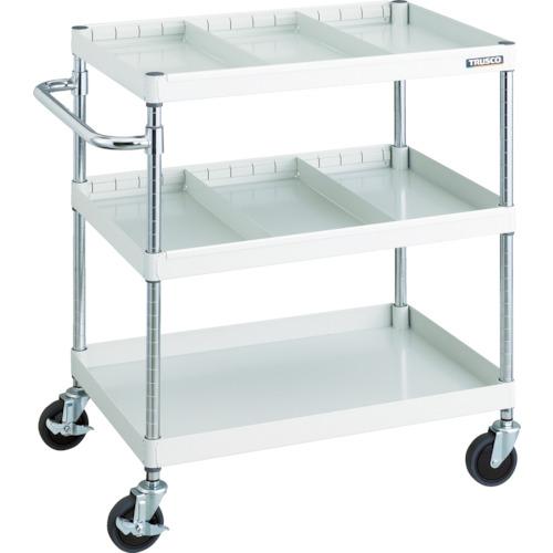 TRUSCO ツールワゴン フェニックスワゴン 省音 750X500 仕切2段付 ホワイト ( PEW-973S2-W ) トラスコ中山(株)