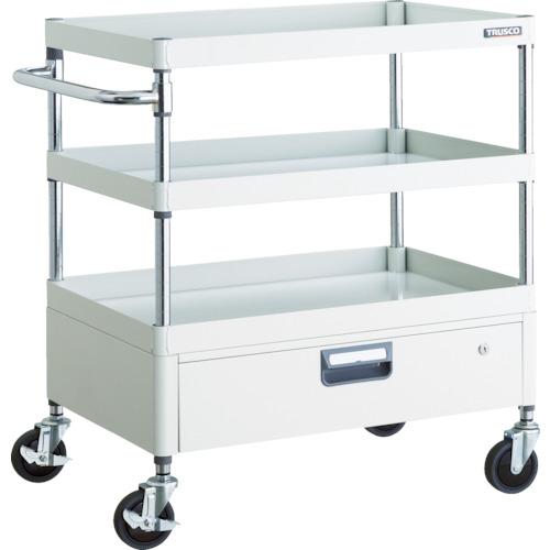 TRUSCO ツールワゴン フェニックスワゴン 省音 750X500XH880 1段引出付 ホワイト ( PEW-973V-W ) トラスコ中山(株)