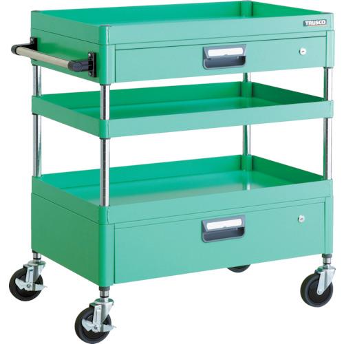 TRUSCO ツールワゴン フェニックスワゴン 省音 750X500XH880 引出付 ヤンググリーン ( PEW-973VZ-YG ) トラスコ中山(株)