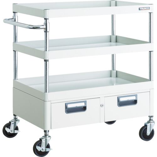 TRUSCO ツールワゴン フェニックスワゴン 省音 750X500XH880 2列引出付 ホワイト ( PEW-973W-W ) トラスコ中山(株)