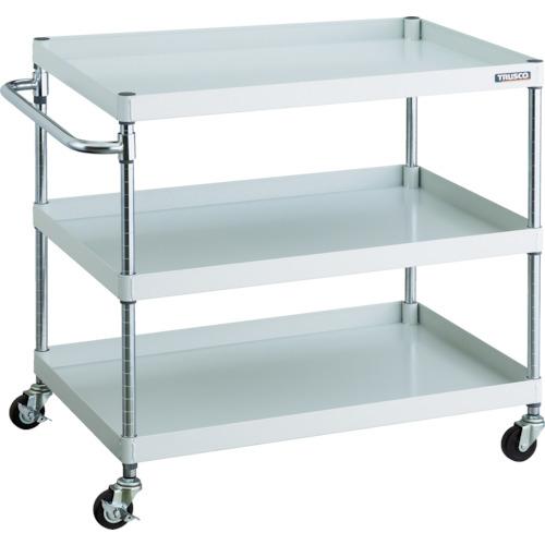 TRUSCO ツールワゴン フェニックスワゴン 900X600 3段 Φ75ゴム車輪 ホワイト ( PEW-993-G75-W ) トラスコ中山(株)