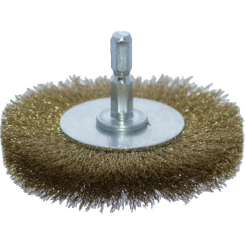 TRUSCO 軸付ホイールブラシ φ75X軸6.35 真鍮線 線径0.15 ( TB-6244-60 ) トラスコ中山(株)