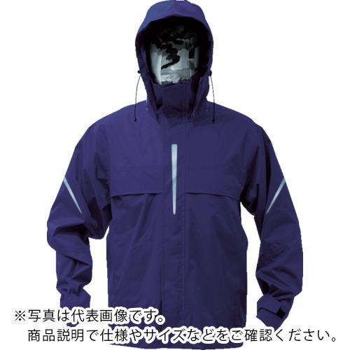 特長：上着には全方位で蒸れを逃がすベンチレーション（通気口）とリフレクター付きです。ヒジが曲げやすく運動性を重視したレインスーツです。用途：雨天時の野外作業。仕様：色：ネイビーサイズ：M身長(cm)：160〜170胸囲(cm)：84〜92ウエスト(cm)：72〜80股下(cm)：71耐水圧：10000mm(10mの水柱を立ててテストした状態でも水を透過しません)材質／仕上：表地:ポリエステル100%（ポリ塩化ビニール(PVC)ラミネート）裏地:ポリエステル100%（上下総裏メッシュ）注意：提供不可：SDS、ミルシート　●代表画像について 商品によっては、代表画像を使用している場合がございます。 商品のカラー、サイズなどが異なる商品をイメージ画像として 使用させて頂いている場合がございます。 必ず、商品の品番と仕様をご確認のうえ、ご注文お願いいたいます。 　●北海道・沖縄・離島・一部地域の送料について 別途追加で送料がかかる場合がございます。 送料がかかる場合は、メールにて送料をご連絡させて頂き、 お客様にご了承頂いてからの手配となります。 　●お買上げ明細書の廃止について 当店では、個人情報保護と環境保護の観点から同封を廃止しております。 お買上げ明細書が必要な場合は、備考欄に「お買上げ明細必要」と 記載お願いいたします。 当店からの出荷の場合は、同封にて発送させて頂きます。 （※メーカー直送の場合は、PDFデータをメールさせて頂きます。） 　注意事項 ※商品名に【2個セット】等、数量の明記がない場合は1個での販売となります。
