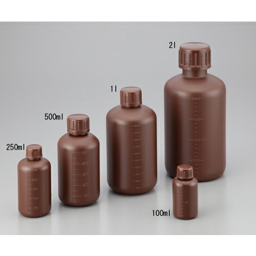 AS 細口丸型遮光瓶100ml(茶) ( 2-5076-01 ) アズワン(株)