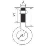 YAHATA 丸カンボルト M8X40 1本入 ( YHI-MKBT-08040 ) (株)八幡ねじ