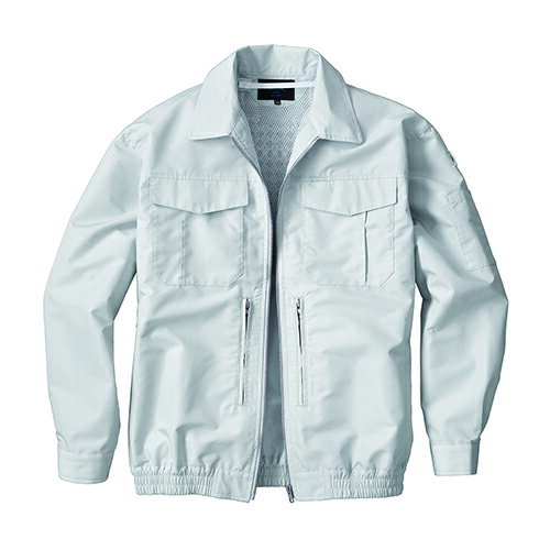 空調服 空調服R スペーサー一体型長袖ブルゾン（ウェア、専用インナースペーサー） & 空調服R スターターキット ( KU92130/シルバー/5L + SKSP02B ) 空調服