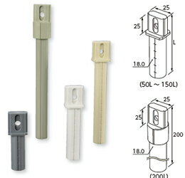 日栄インテック 樹脂 丸足 16Φx150L グレー 0010372020