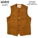 SUGAR CANE 13oz. BROWN DUCK WORK VEST シュガーケーン ブラウンダック ワークベスト SC14375(4)