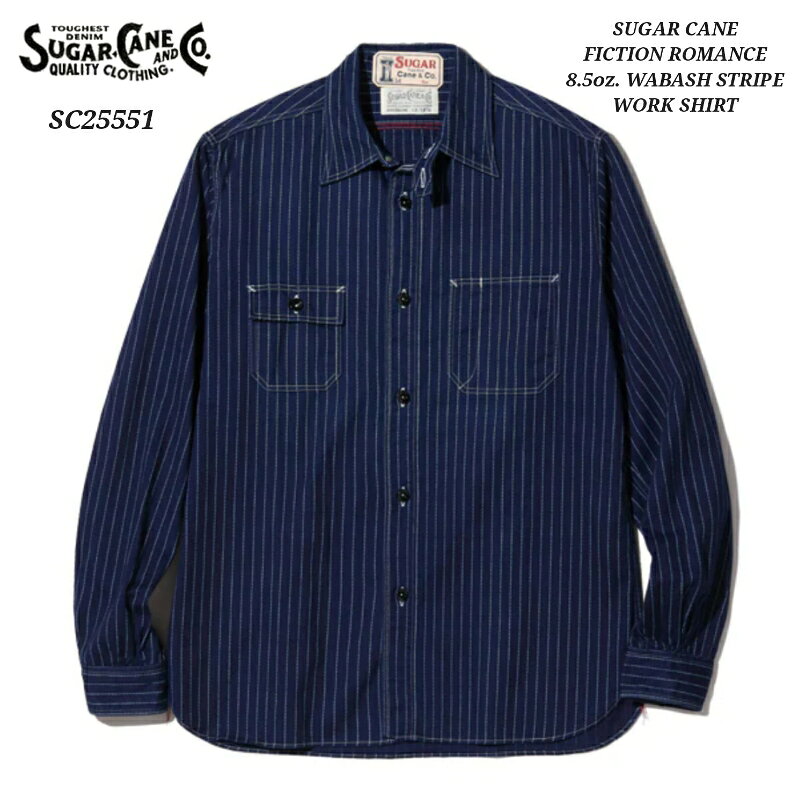 Rakuten - SUGAR CANE FICTION ROMANCE 8.5oz. WABASH STRIPE WORK SHIRT シュガーケーン　フィクションロマンス　ウォバッシュストライプ　ワークシャツ　SC25551