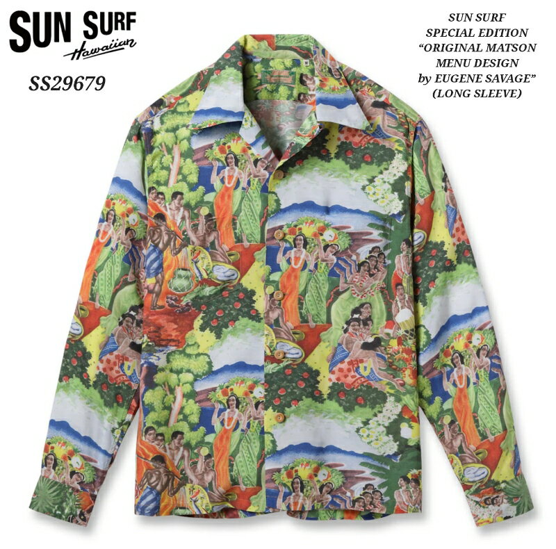 SUN SURF SPECIAL EDITION “ORIGINAL MATSON MENU DESIGN by EUGENE SAVAGE” (LONG SLEEVE) サンサーフ スペシャルエディション 長袖 SS29679