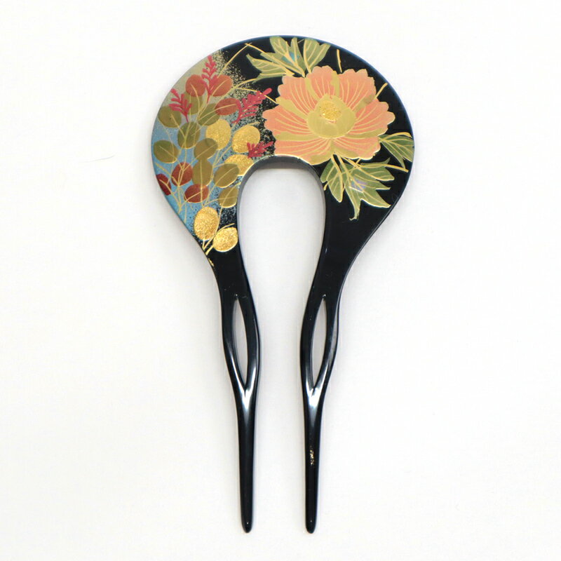 かんざし《花しおり》バチ型 円形 カジュアル 牡丹 萩 秋草 簪（かんざし）髪飾り 8531-1【OS】 2