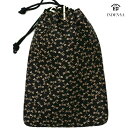 鹿革 漆 印伝 巾着 メンズ 男物《印傳屋 INDEN-YA》甲州印伝 バッグ 合切袋 信玄袋 巾着袋(トンボ:黒×白)No.3004【IT】