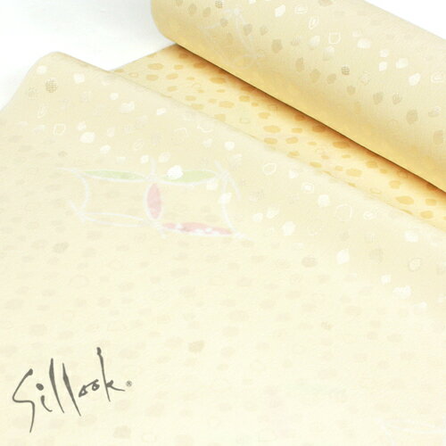 楽天ふだんきものハイムラヤ長襦袢 紙人形 反物 東レシルック お仕立て付き長じゅばん｜日本製 仕立て代込み 薄イエローにパステル破れ七宝【KK】