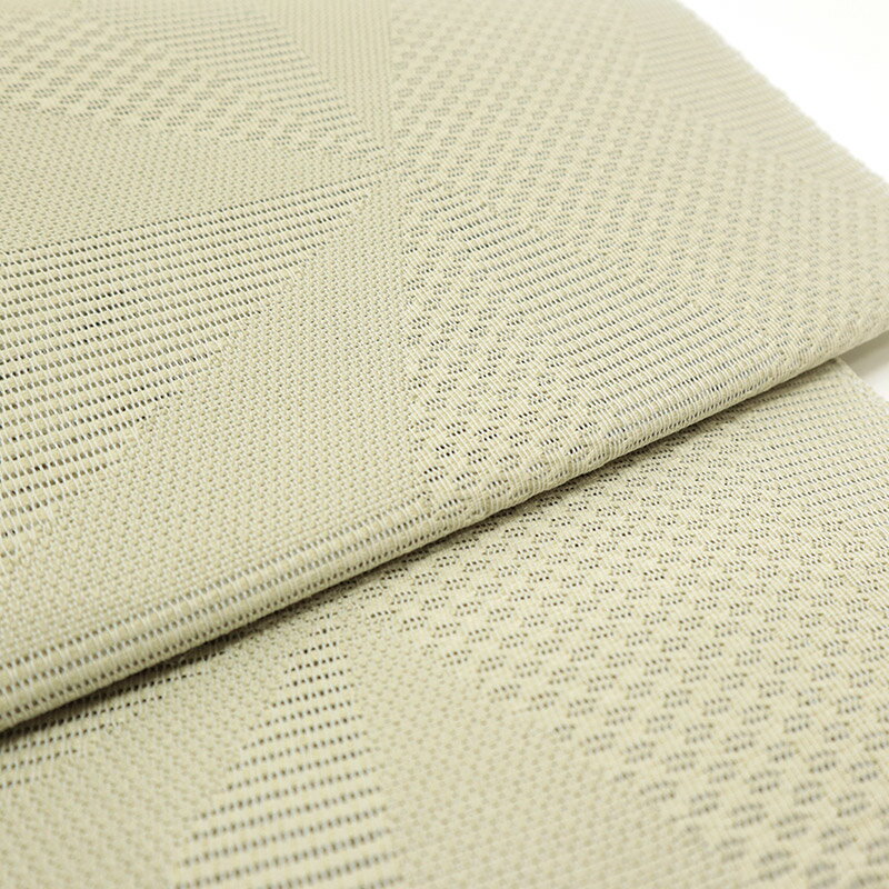 【訳あり】八寸名古屋帯 グリーン 紋紗 紗 夏用 仕立て上がり カジュアル なごや帯 無地 綸子 名古屋帯 変わり麻の葉 柳 3