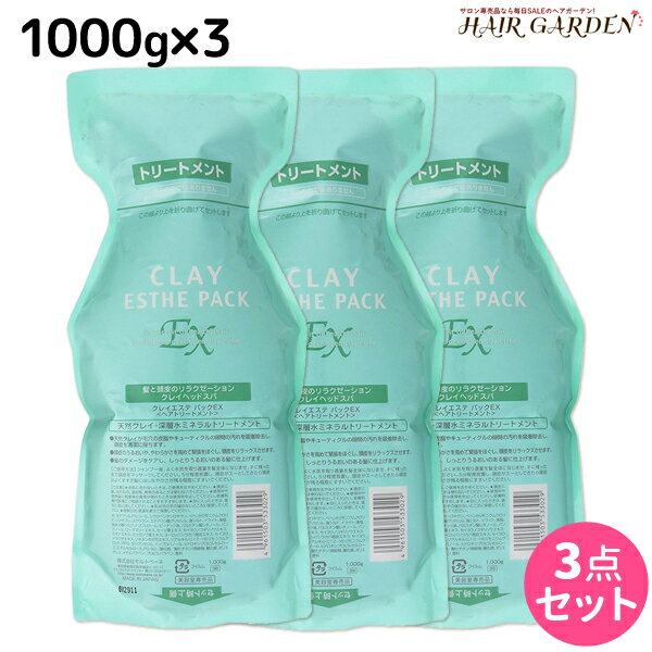 【ポイント3倍!!15日0時から】モルトベーネ クレイエステ パック EX 1000g 詰め替え ×3個 セット / 【送料無料】 美容室 サロン専売品 美容院 ヘアケア おすすめ品 moltobene ヘア トリートメント ヘアートリートメント 頭皮ケア 乾燥 臭い 防止 予防 ヘッドスパ