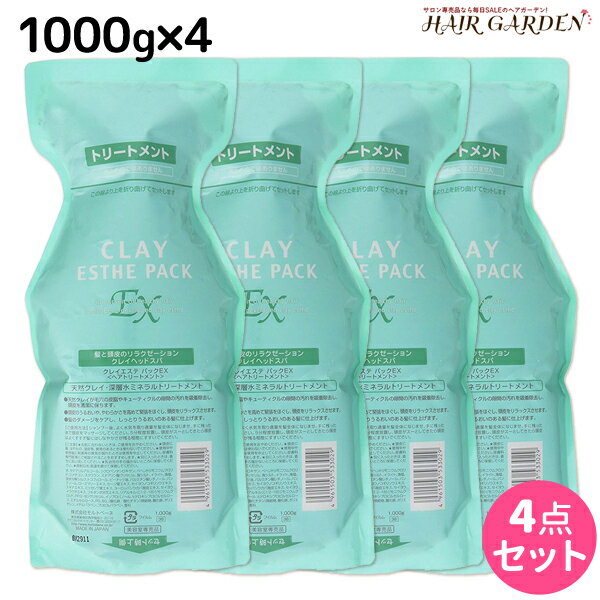 【ポイント3倍!!15日0時から】モルトベーネ クレイエステ パック EX 1000g 詰め替え ×4個 セット / 【送料無料】 業務用 1kg 美容室 サロン専売品 美容院 ヘアケア おすすめ品 moltobene ヘア トリートメント ヘアートリートメント 頭皮ケア 乾燥 臭い 防止 予防