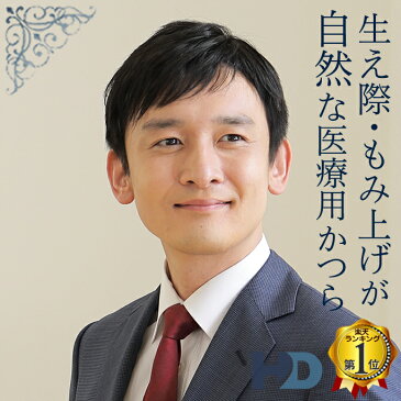 ヘアダイレクト 生え際が出せる男性医療用かつら(全頭タイプ) ★ビジネスショート★最高級人毛100%★交換・返品OKで安心★【男性医療用ウィッグ 医療用かつら 全頭かつら メンズ フルウィッグ】
