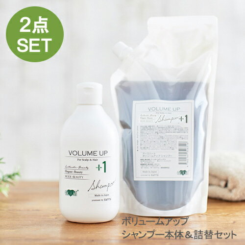 ＼15％OFF＆クーポンで最大2,000円引／ボリュームアップ シャンプー300ml & 詰め替え用500mlセット◆サロン専売品 フケ かゆみ ニオイ対策 黒々した美しい髪を保つ！美容師考案のヘッドスパシャンプー