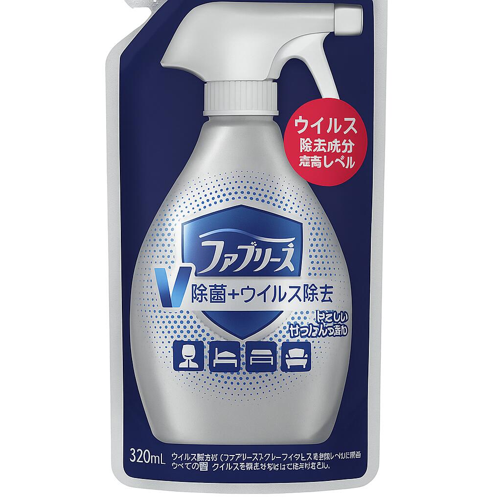 P&G ファブリーズW除菌 ウイルス除去 つめかえ やさしいせっけんの香り 320ml