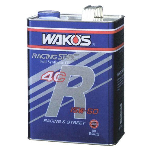 WAKOSの技術を結集して開発された、Racing Specガソリンエンジンオイル「4CR-50」です。ストリートから競技使用まで、低フリクションをコンセプトとしています。フリクションロスの低減をはじめ、耐荷重性、耐摩耗性、耐久性、洗浄分散性を重視した設計です。規格にとらわれず、進歩するレーシングテクノロジーを取り入れながら改良されています。2輪での使用も考慮し、湿式クラッチやミッションへの影響を重視して開発されています。オートバイに対応し、粘度は15W-50、容量は4Lです。仕様ブランド：ワコーズ(Wako's)シリーズ：4CRメーカー型番：E425容量：4L粘度：15W-50適合車両タイプ：オートバイ容器：カン