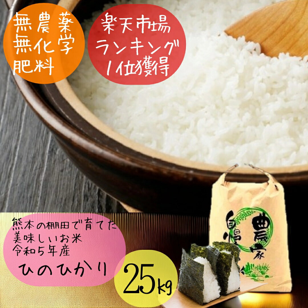 無農薬 白米 25kg 令和5年産 熊本県産 ヒノヒカリ ひのひかり 米 特別栽培米 新米 25キロ 九州産 熊本 お米 農薬不使用 オーガニック ..