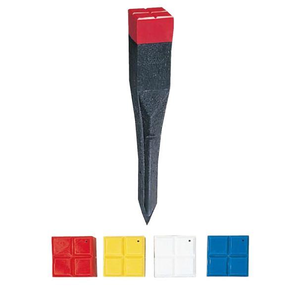 Rakuten - サンクイ B-450(10本) キャップカラー(赤黄白青より選択) 全十字 JISマーク品 70x70x450mm　プラスチック境界杭 プラ杭 境界杭