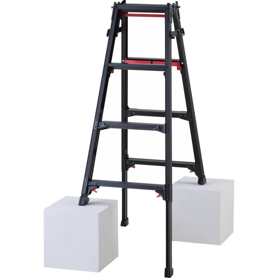 長谷川工業 はしご兼用伸縮脚立 上部操作タイプ RYRB-12 シャガマンブラック 天板高さ1.02-1.33m 質量7.4kg Hasegawa 個人宅配送不可