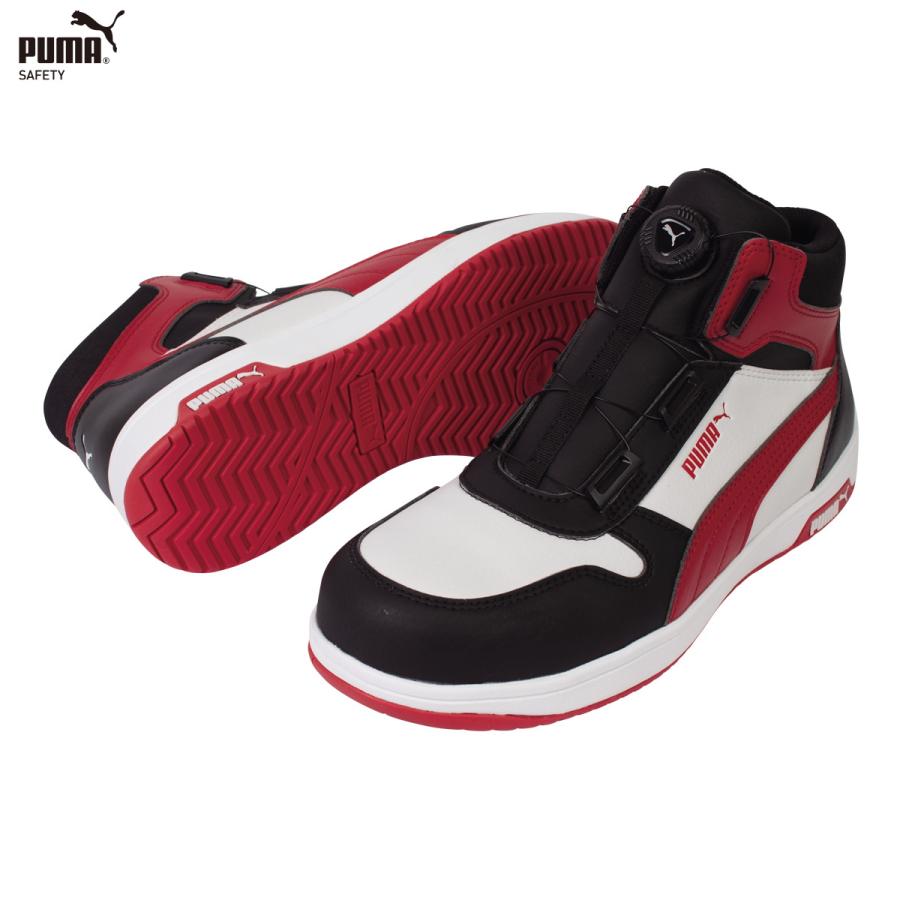 PUMA FRONTCOURT BWR DISC MID フロントコート ブラック＆ホワイト＆レッド ディスク ミッド 安全靴 プーマ 63.212.0のサムネイル