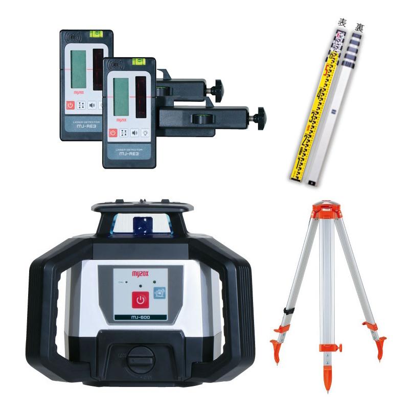 (コンパクトスタッフプレゼントキャンペーン) マイゾックス MJ-600 自動整準レーザーレベル 受光器MJ-RE3x2台セット 三脚付 ぴたドラ対応機種myzox