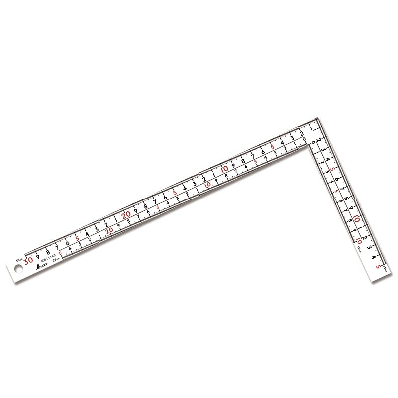 シンワ測定 11160 曲尺厚手広巾 ホワイト 30cm表裏同目 8段目盛