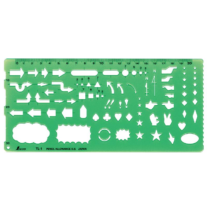 【メール便発送可】シンワ測定 66029 テンプレート TL－1 矢線記号定規※メール便をご希望の方は、ご注文手続画面の配送方法より「追跡可能メール便」をご選択ください。