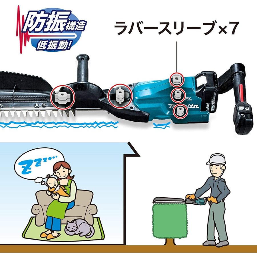 makita マキタ 充電式ヘッジトリマ 片刃式 18V ブレード長600mm MUH753SDZ 本体の...